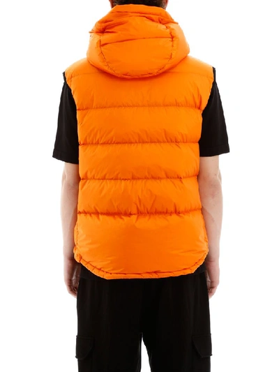 Shop Burberry Padded Vest In Bright Orange (orange)