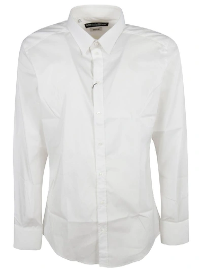 Shop Dolce & Gabbana Gold Popeline Shirt In White