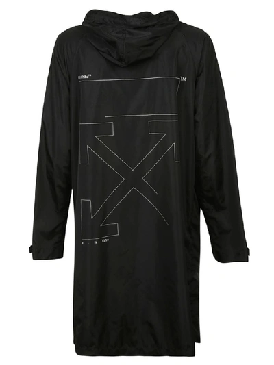 Shop Off-white Unfinished Raincoat In Black/silver