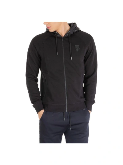 Shop Karl Lagerfeld K/ikonik Zip-up Sweatshirt In Nero