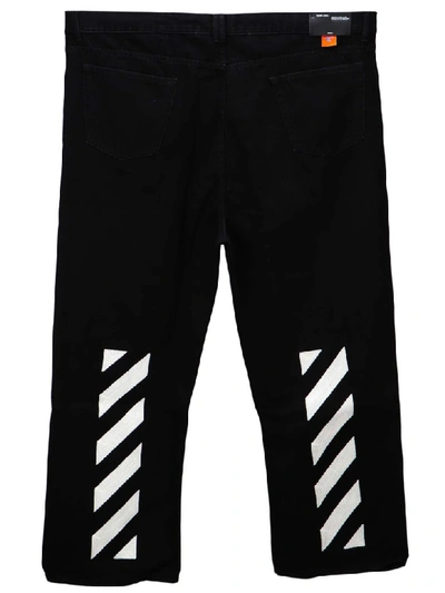 Shop Off-white Diag Oversize Jeans In Black White