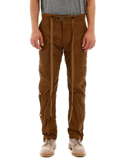 Shop Fear Of God Nylon Cargo Trousers In Rust (brown)