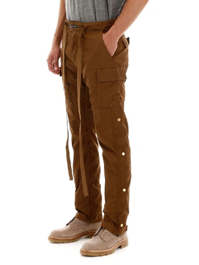 Shop Fear Of God Nylon Cargo Trousers In Rust (brown)