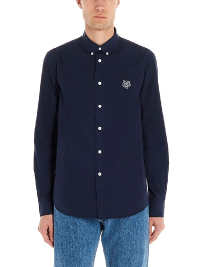 Shop Kenzo Tiger Crest Shirt In Blue