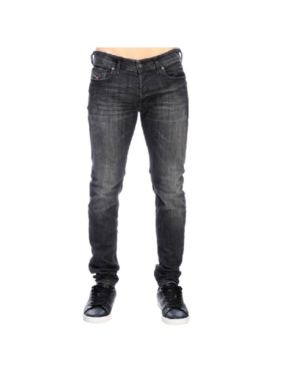 Shop Diesel Sleenker Stretch Skinny Jeans In Denim With 5-pockets In Grey
