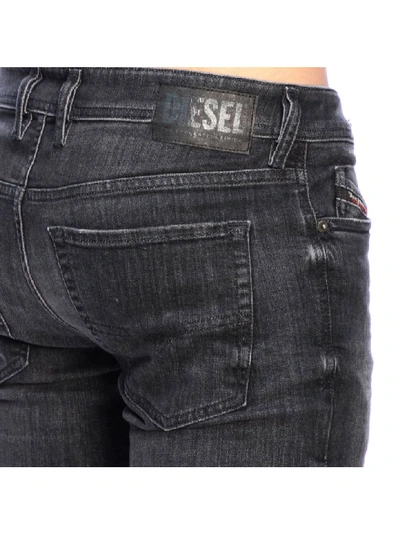 Shop Diesel Sleenker Stretch Skinny Jeans In Denim With 5-pockets In Grey