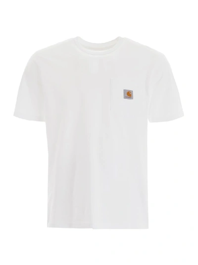 Shop Carhartt Logo Patch T-shirt In White (white)