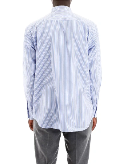Shop Comme Des Garçons Shirt Patchwork Shirt In Light Blue Mix (light Blue)