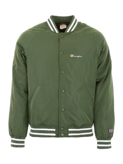 Shop Champion Logo Bomber Jacket In Baf (green)