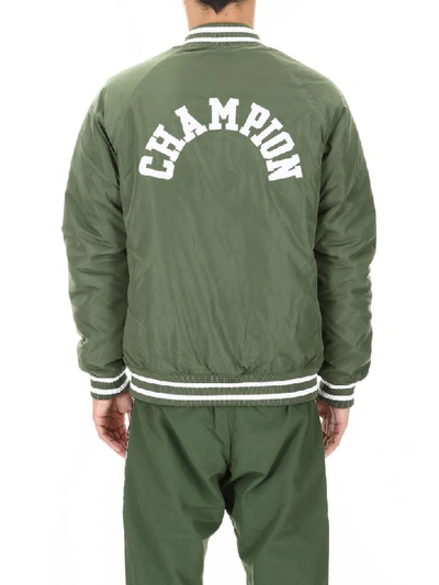 Shop Champion Logo Bomber Jacket In Baf (green)
