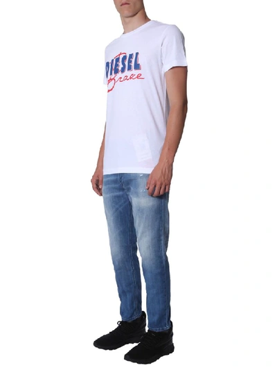 Shop Diesel T-diego-c2 T-shirt In Bianco
