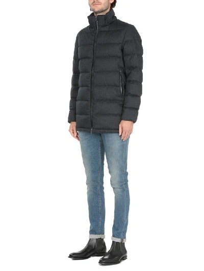 Shop Herno Quilted Down Jacket In Midnight