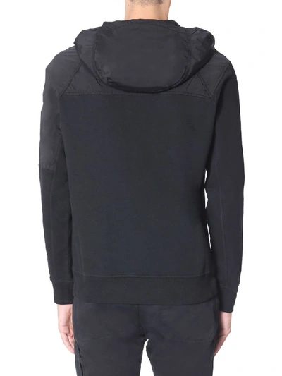 Shop C.p. Company Hooded Sweatshirt With Half Zip In Nero