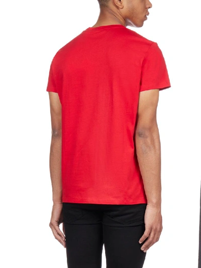 Shop Balmain Short Sleeve T-shirt In Rouge