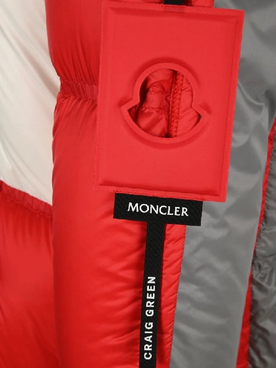 Shop Moncler By Craig Green Coolidge Down Jacket In Grey + Red + White