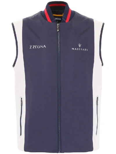 Shop Z Zegna Maserati Vest In Blu Scuro Unito (blue)