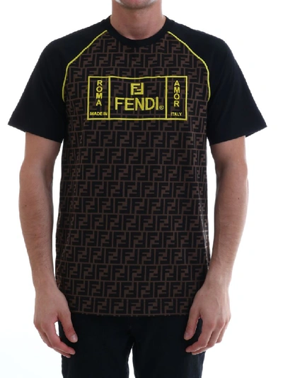 Shop Fendi T-shirt Ff In Brown
