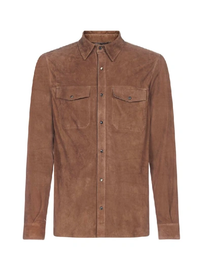 Shop Ajmone Suede Shirt In Fandango