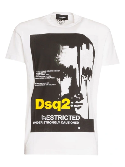 Shop Dsquared2 T-shirt With Print In Bianco