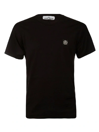 Shop Stone Island Logo Patched T-shirt In Black