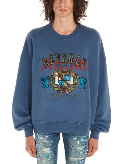Shop Amiri Beverly Hills Crew Sweatshirt In Blue