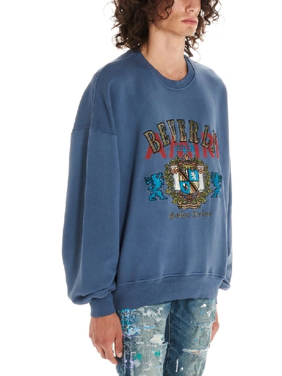 Shop Amiri Beverly Hills Crew Sweatshirt In Blue