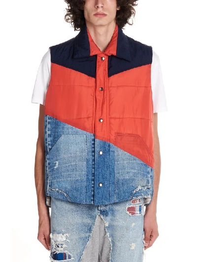 Shop Greg Lauren 50/50 Vest In Multicolor