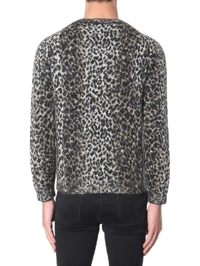 Shop Saint Laurent Jacquard Sweater In Beige