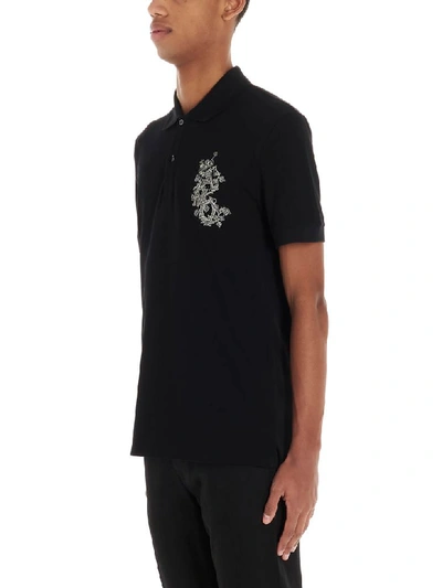 Shop Alexander Mcqueen Logo Edera Polo In Black