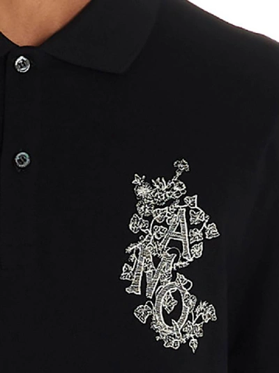 Shop Alexander Mcqueen Logo Edera Polo In Black