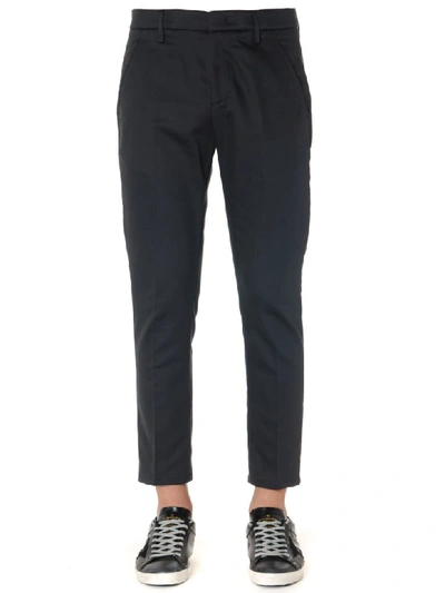 Shop Dondup Grey Wool Trousers In Dark Grey