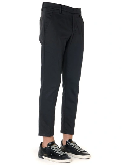 Shop Dondup Grey Wool Trousers In Dark Grey