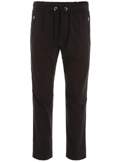 Shop Dolce & Gabbana Joggers With Side Bands In Nero (beige)