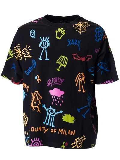 Shop Marcelo Burlon County Of Milan All Over Sketch T-shirt In Multicolor
