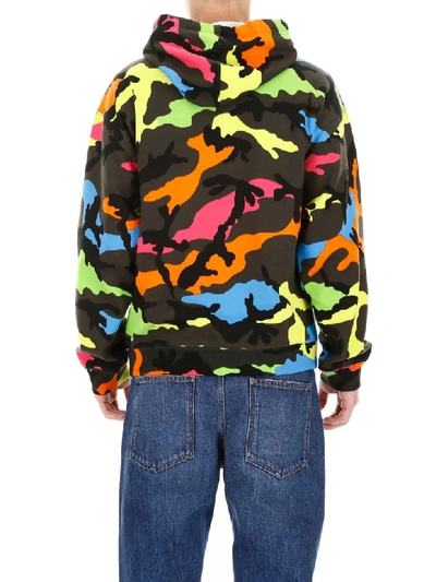 Shop Valentino Camouflage Hoodie In Camou Multicolor (yellow)