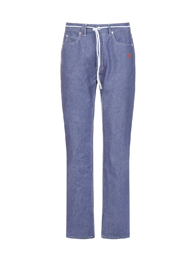 Shop Off-white Jeans In Blue White