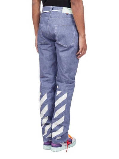 Shop Off-white Jeans In Blue White