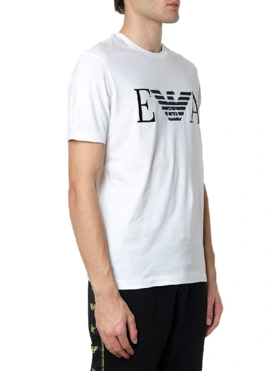 Shop Emporio Armani White Cotton Logo T-shirt
