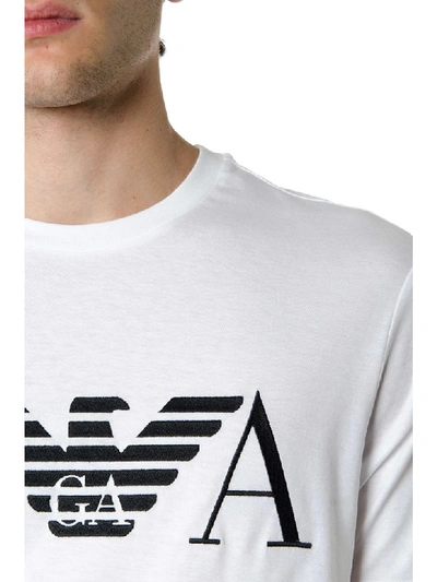 Shop Emporio Armani White Cotton Logo T-shirt