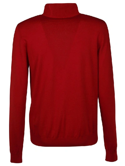 Shop Msgm Turtleneck Sweater In Red