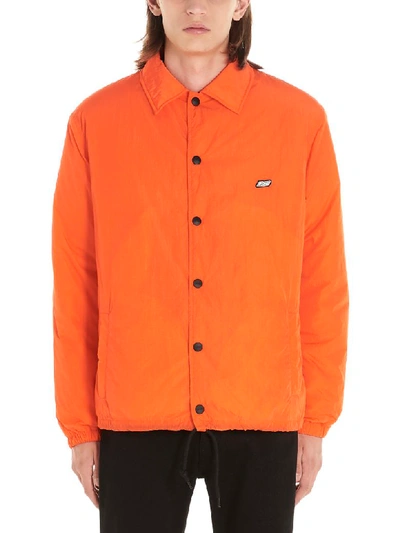 Msgm Overshirt Patch Jacket In Orange