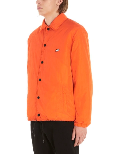 Msgm Overshirt Patch Jacket In Orange