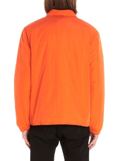 Msgm Overshirt Patch Jacket In Orange
