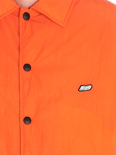 Msgm Overshirt Patch Jacket In Orange