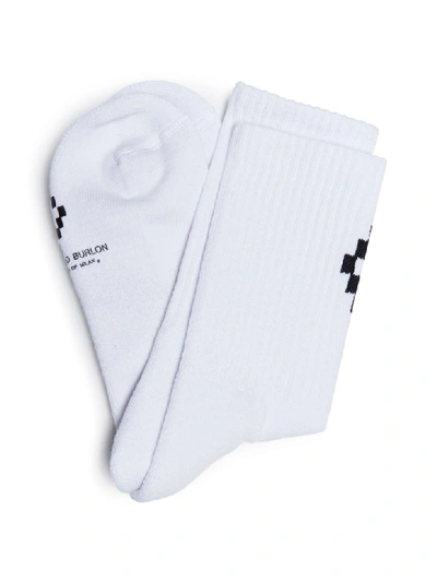 Shop Marcelo Burlon County Of Milan Socks In White Black