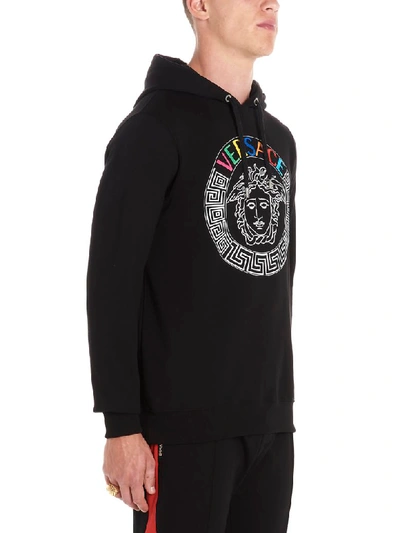 Shop Versace Medusa Hoodie In Black