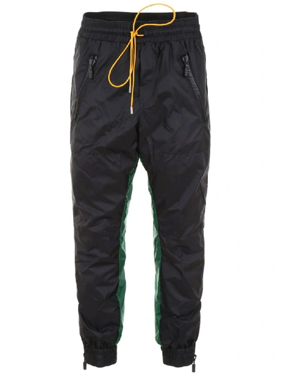 Shop Rhude Bicolor Joggers In Black Green (black)