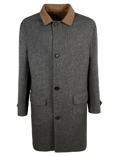 Shop Brunello Cucinelli Reversible Coat In Grey/camel