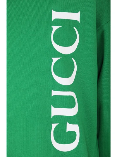 Shop Gucci Green Cotton Jersey Sweatshirt In Verde