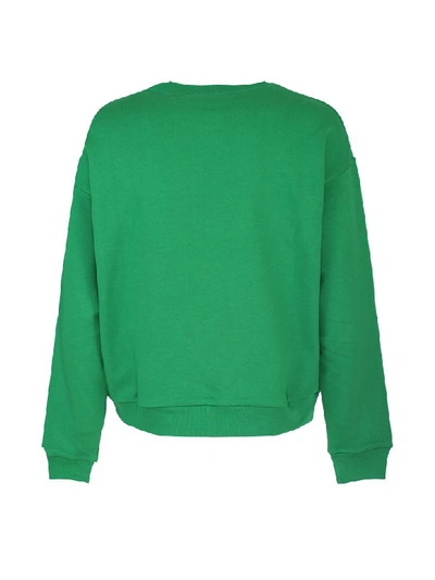 Shop Gucci Green Cotton Jersey Sweatshirt In Verde